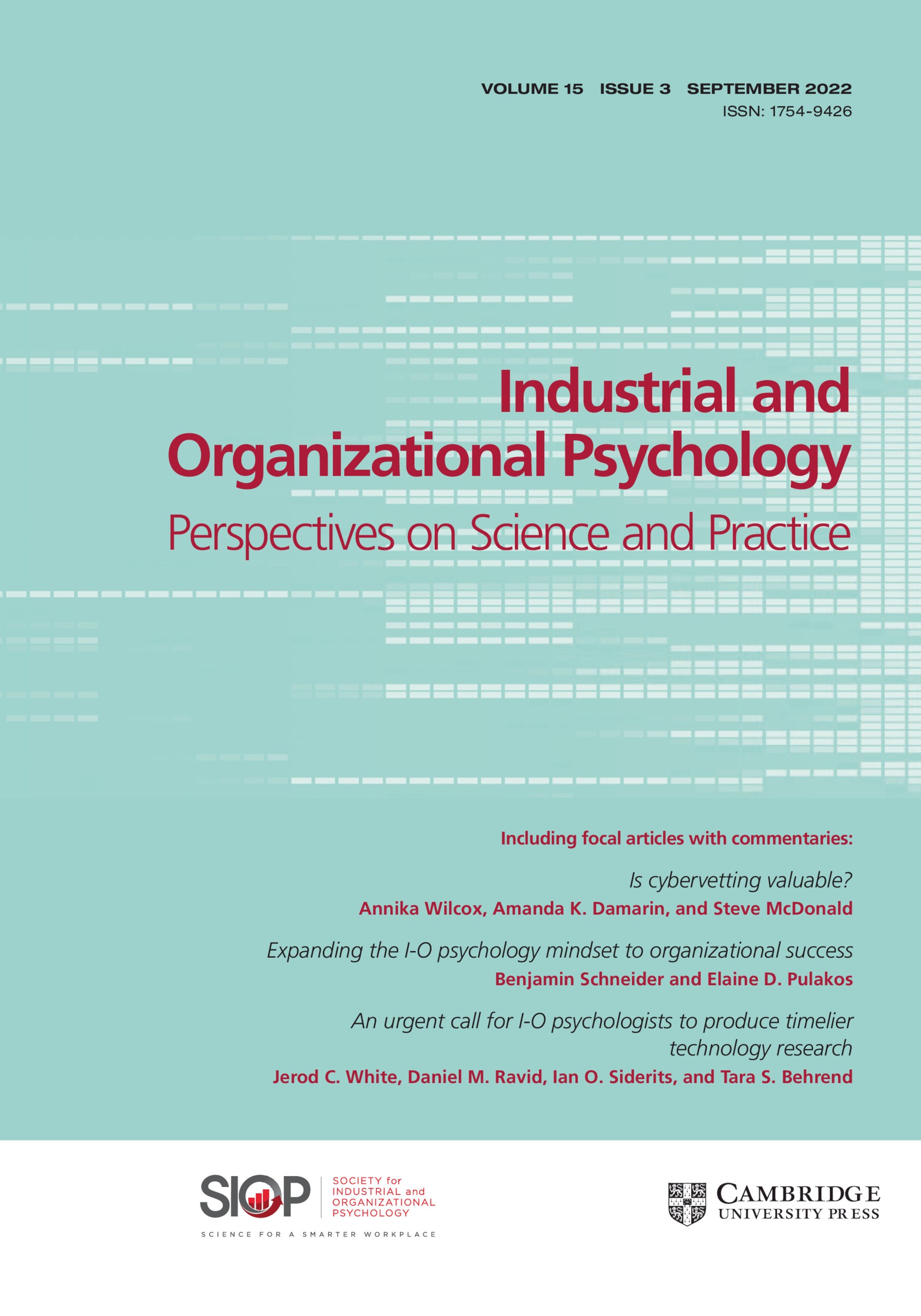 Industrial and Organizational Psychology: Perspectives on Science and Practice