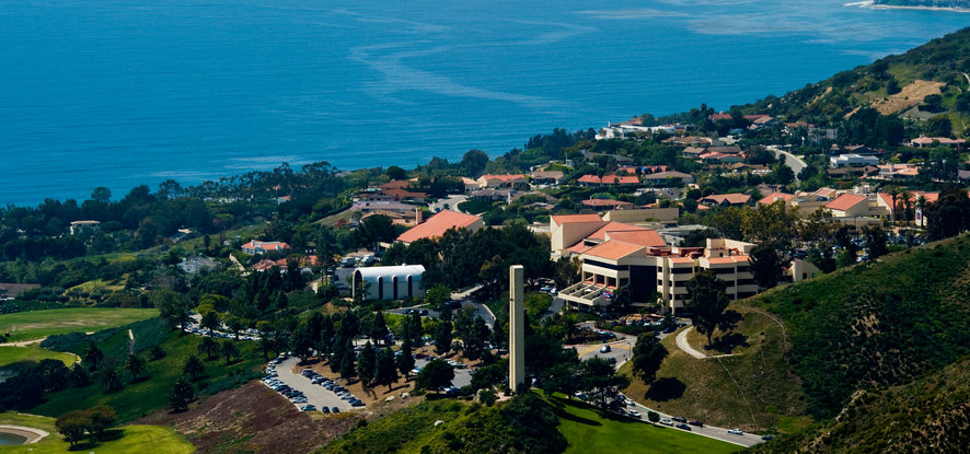 Aerial view of the Pepperdine campus
