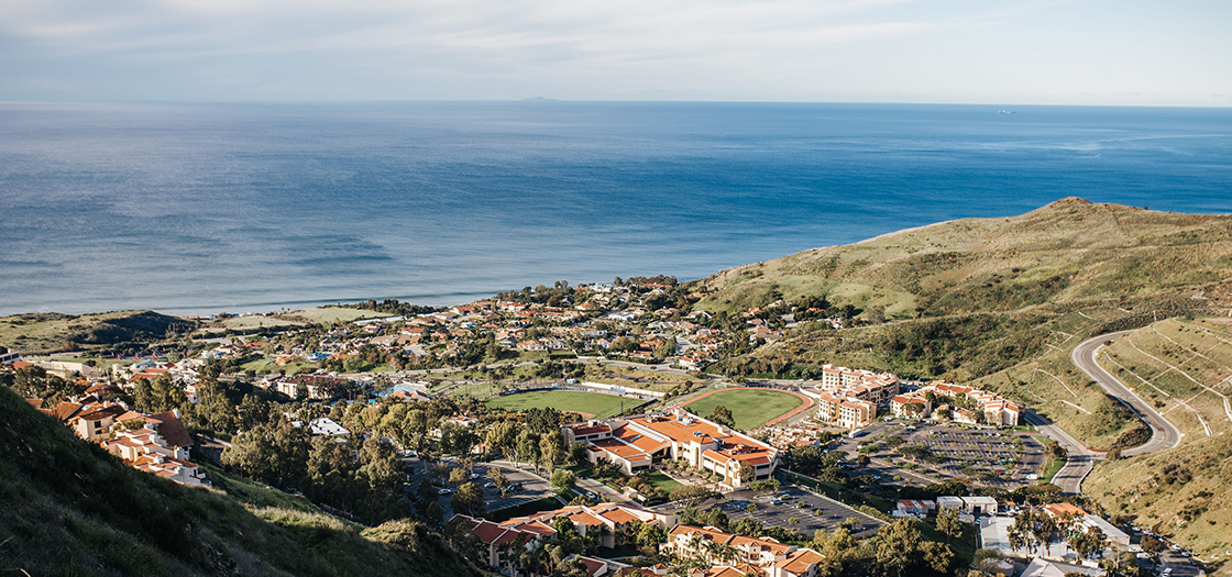 Aerial view of Pepperdine Malibu Campus
