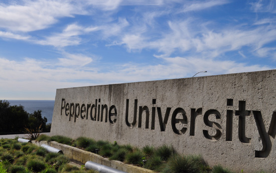 Pepperdine University entrance stone
