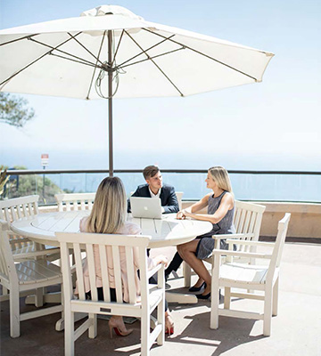 Students on the Drescher Patio