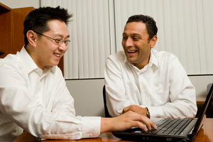 Dr. Nelson Granados and student at Pepperdine Graziadio