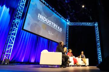 Panelists speaking at Industry 4.0 Event at LA Live