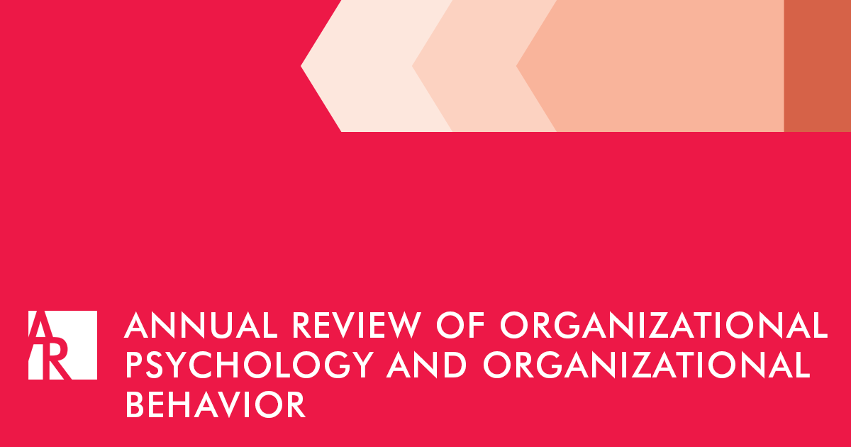 Annual Review of Organizational Psychology and Organizational Behavior journal cover