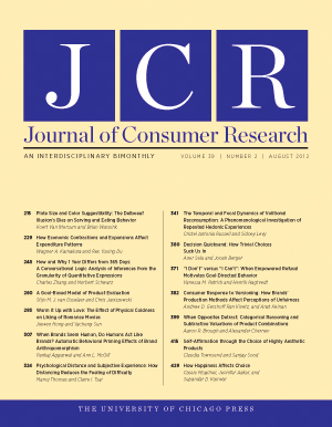 Journal of Consumer Research journal cover