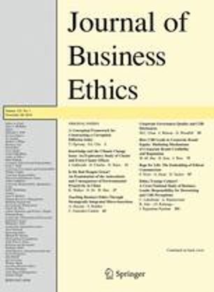 Journal of Business Ethics journal cover