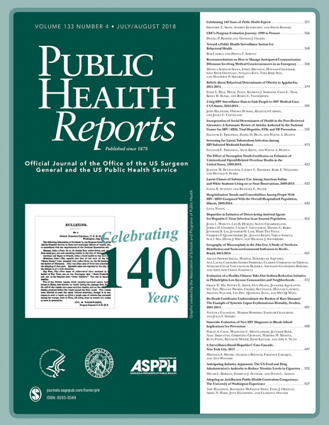 Public Health Reports journal cover
