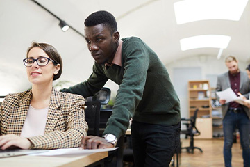 students at their business school internships