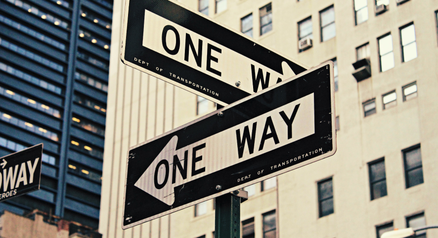 One way street sign