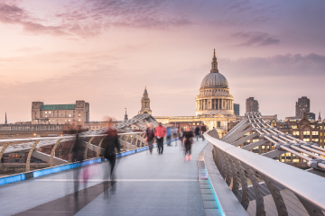 People walking on london bridge