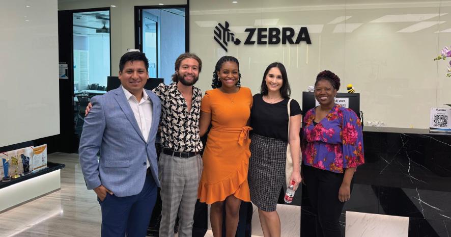 Student Lauren Turner Dunn with Zebra Technologies team