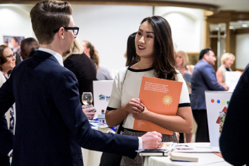 students interviewing on-campus