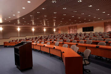 Masuda Surf Cinema screening room. Located in the Wilburn Auditorium on the Drescher Graduate Campus.