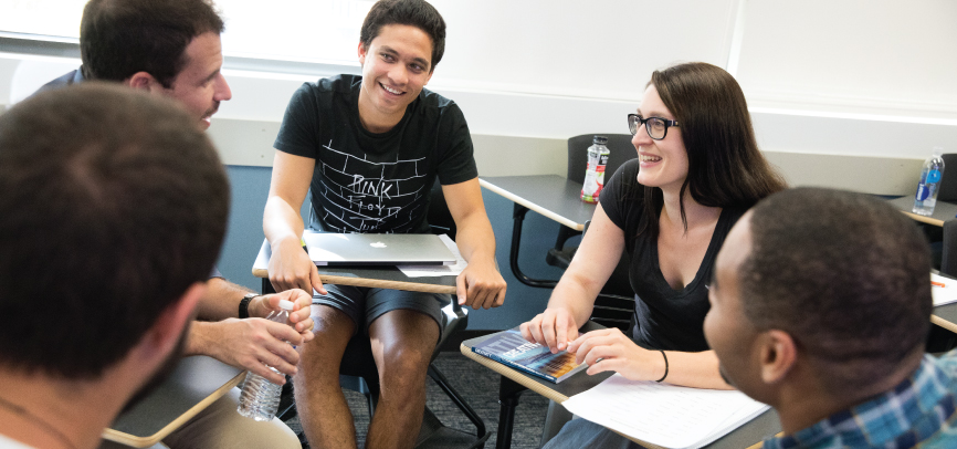 Students in group discussion