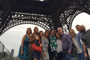 Group under Eiffel Tower