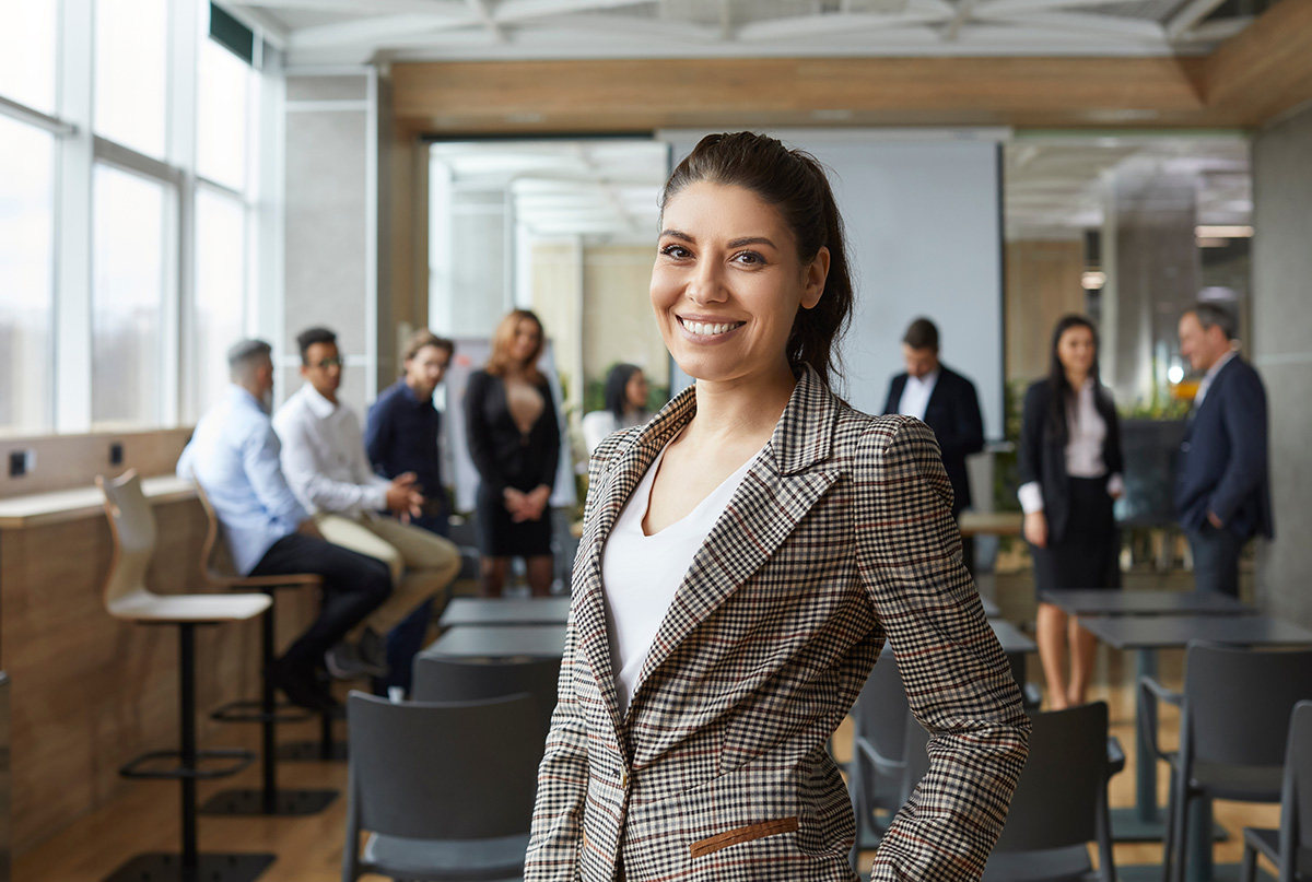 Female professional in boardroom setting