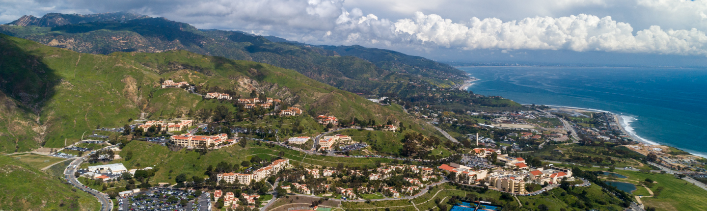 Aerial view of beautiful Malibu campus
