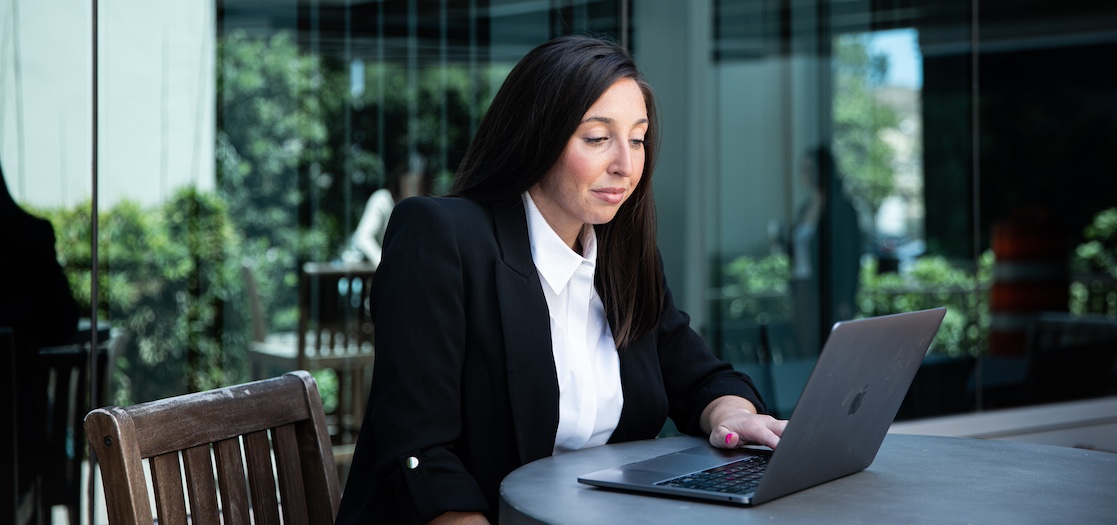 BSM Student on Laptop